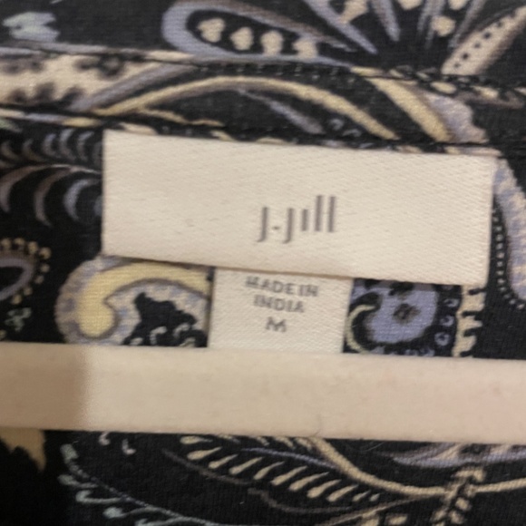 Size Medium J.Jill Black, Gray and Blue Paisley Print Tunic - Picture 3 of 4
